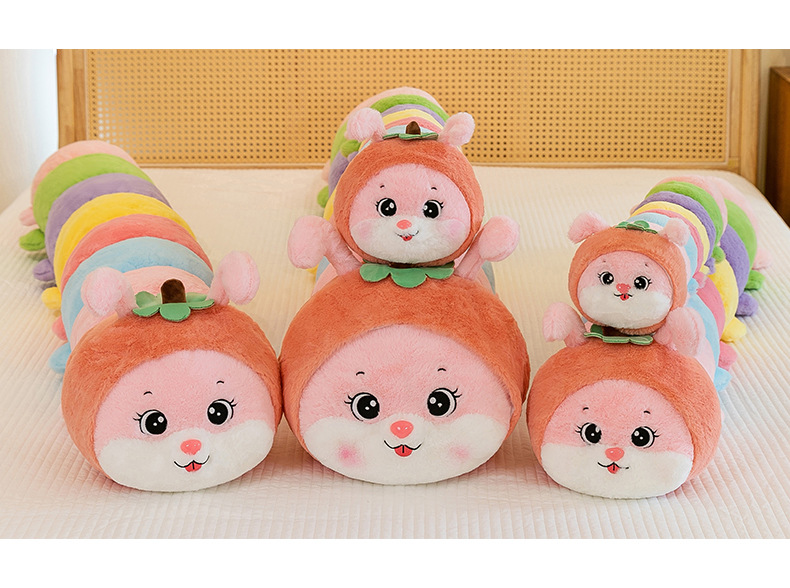 可爱趴款床上毛毛虫玩偶睡觉夹腿抱枕毛绒玩具陪睡靠背娃娃生日礼详情7