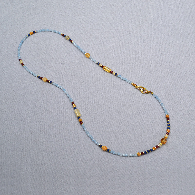 设计师原创中国风小众复古真石串珠流苏可拆卸一款多戴项链毛衣链详情4