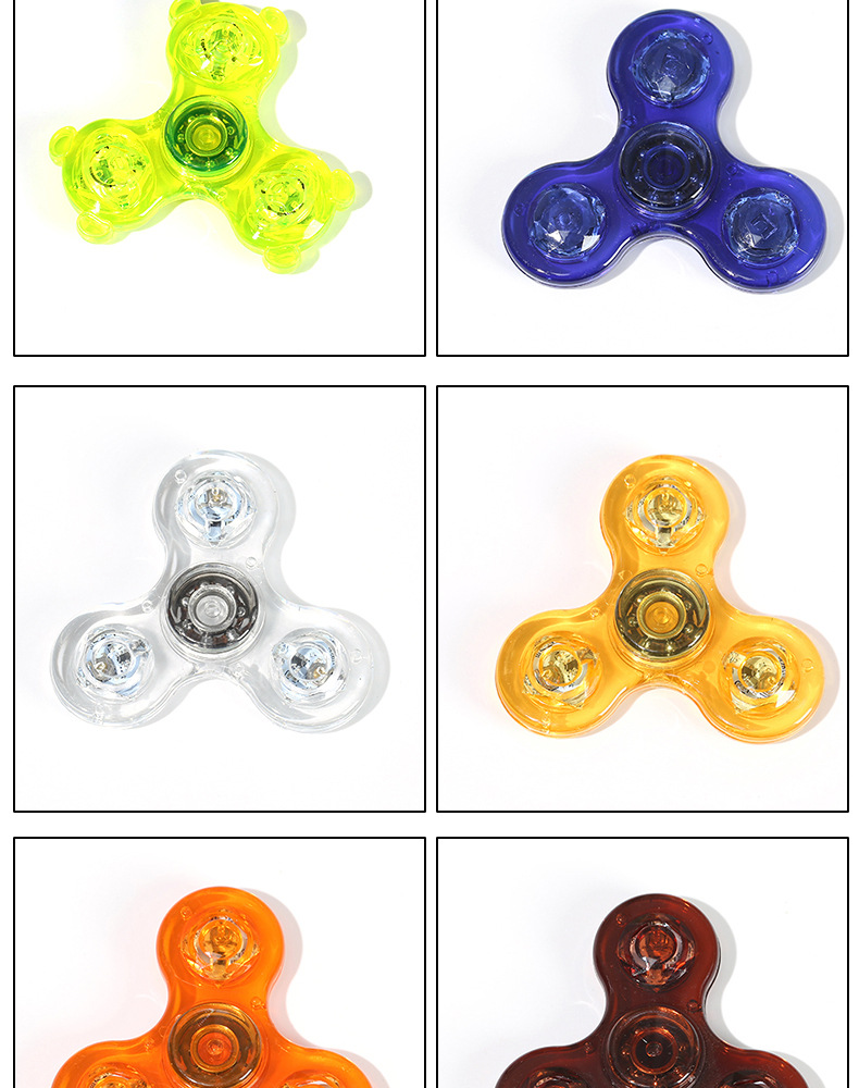 熊猫指尖陀螺水晶带灯夜光透明LED发光解压手指玩具减压潮流夜光详情12