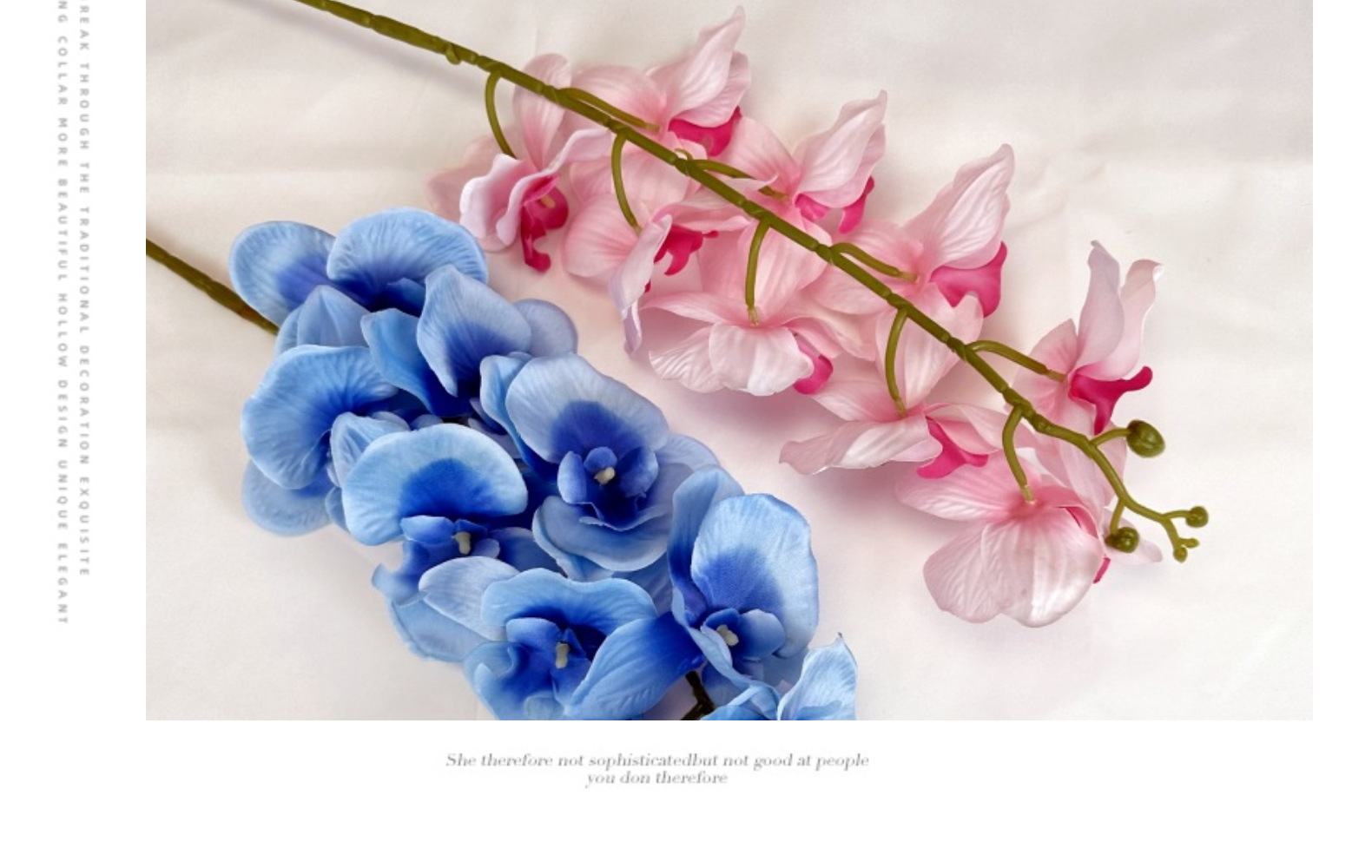 仿真蝴蝶兰9头大兰花仿真花婚礼拍摄家居装饰蓝色假花绢花批发详情21