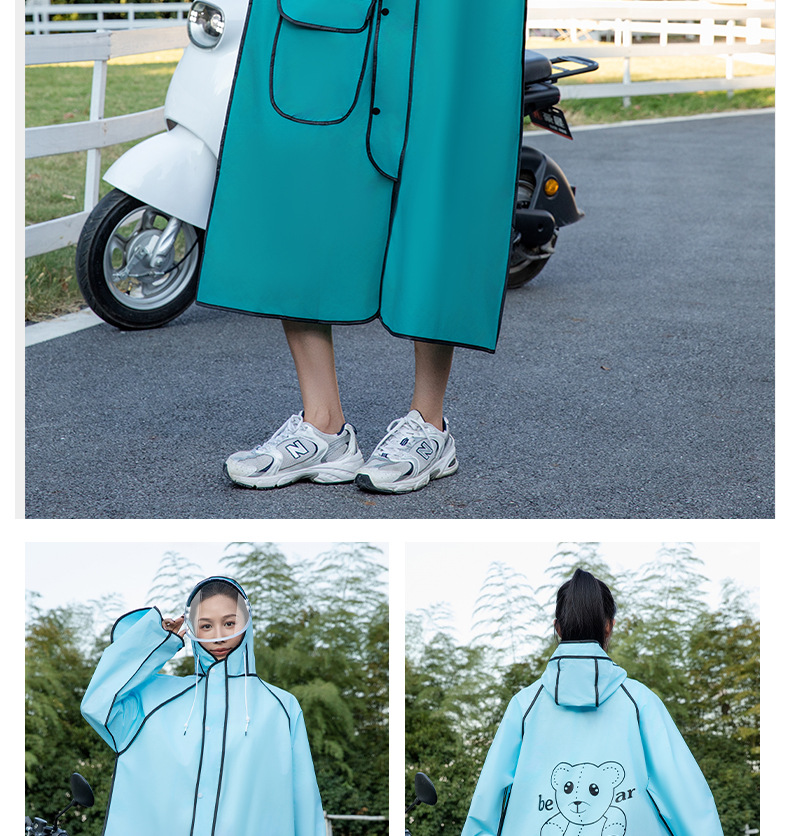 EVA雨衣长款全身防暴雨男女单人透明雨衣户外加厚加长电动车雨衣详情15