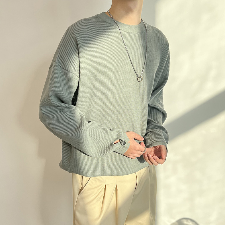 A wholesale live-streaming button new bestseller sweater for men, British trend youth Hong Kong style base knitted sweater coat pic 17