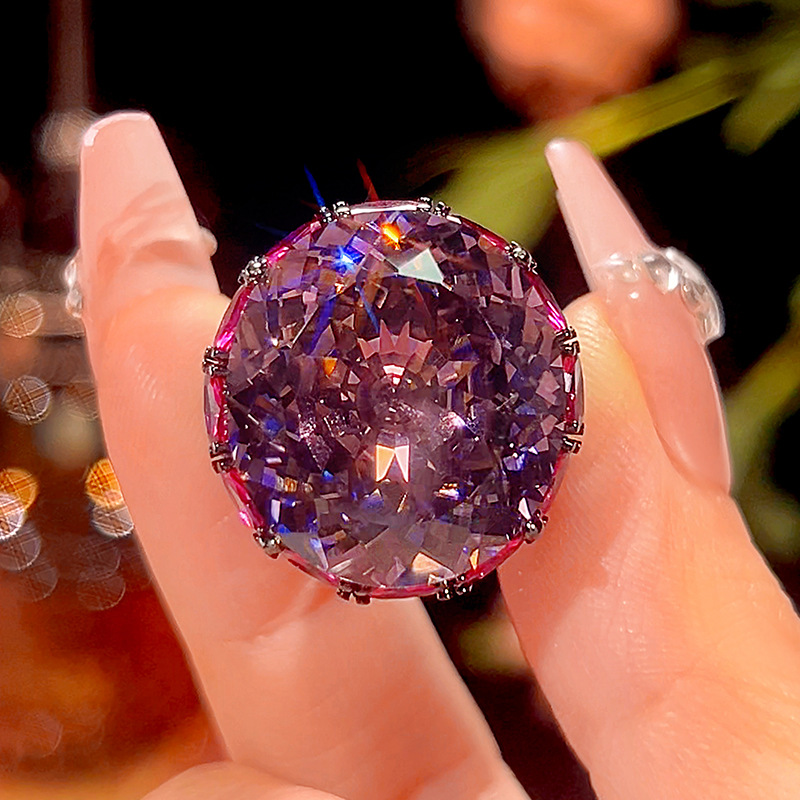 2025新款庄生生珠宝铜底镀金仿真干枯玫瑰轻奢豪镶古戒指石18*20详情8