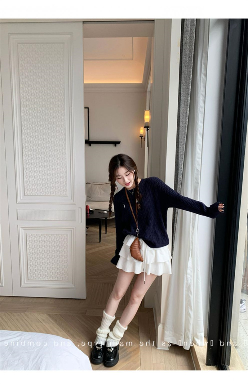 软糯毛衣女秋冬慵懒高级感2025新款麻花针织衫内搭打底上衣详情23