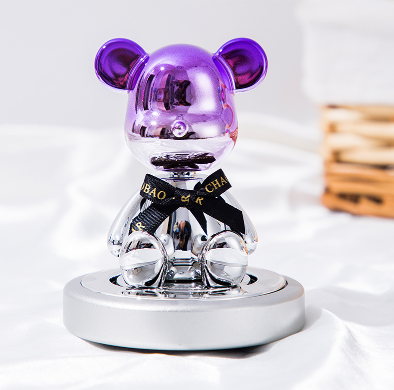 Diamond-encrusted electroplated shaking bear car perfume ornament, diamond-encrusted violent bear car solid aroma diffuser interior decoration pic 19