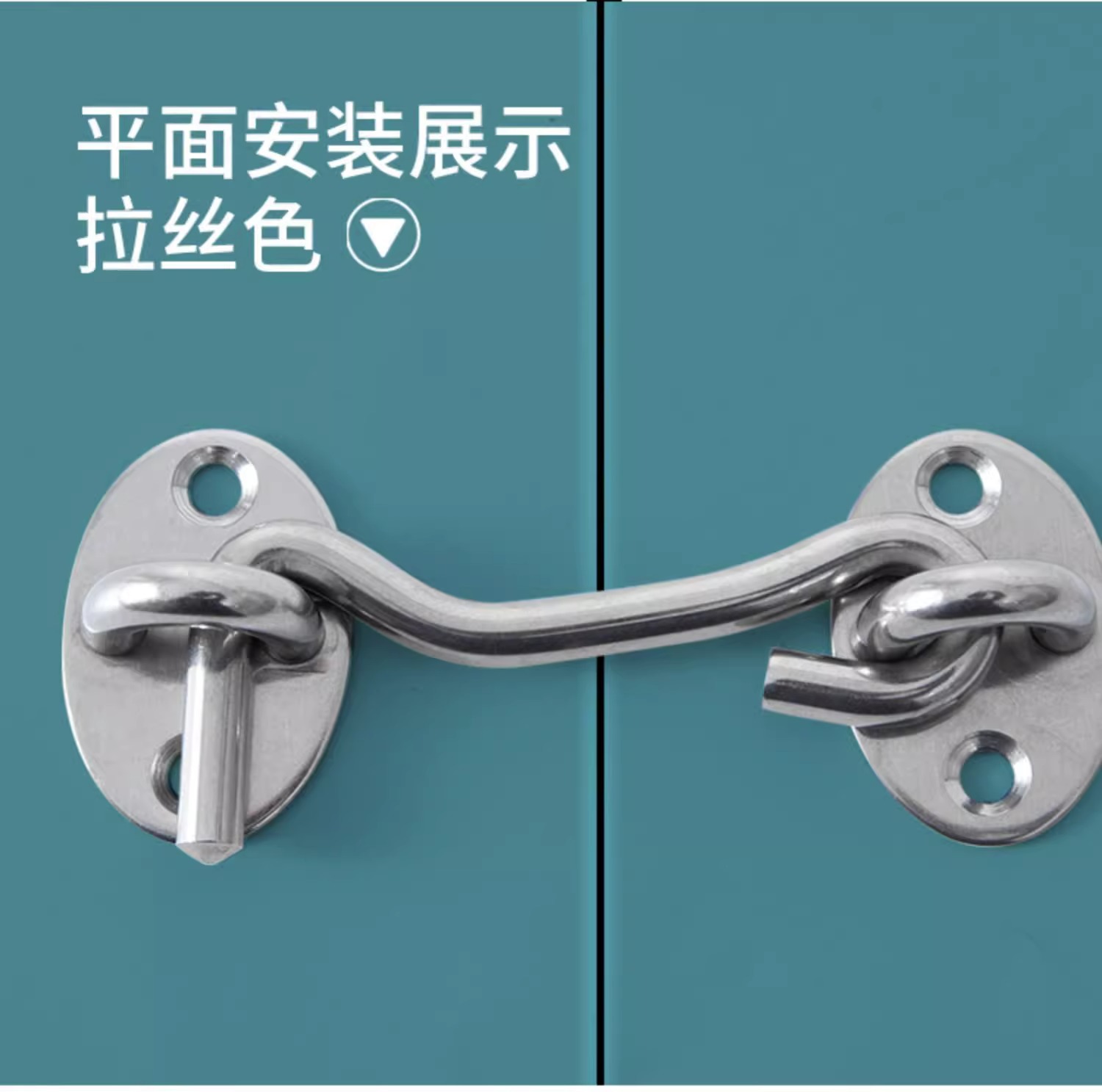 插销门栓锁防火门天地双开子母门窗隐形门闩黑色不锈钢加长暗插销详情5