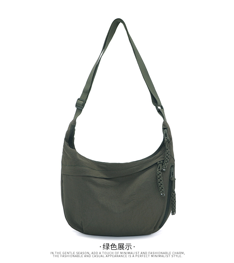 Japanese minimalist large-capacity crossbody bag for girls, 2024 new style student small crossbody bag, single-shoulder fabric bag, versatile dumpling bag for girls pic 20