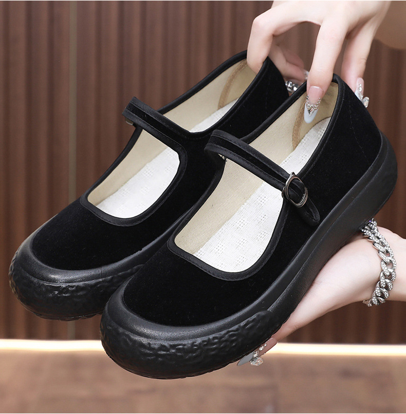 老北京布鞋女厚底工作鞋轻便软底上班黑布鞋酒店礼仪舞蹈鞋妈妈鞋详情14