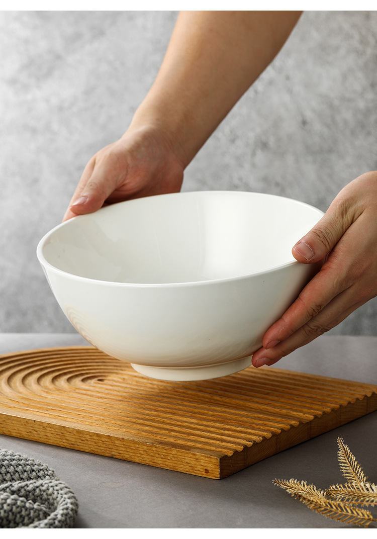 Ceramic bowls, pure white soup bowls, restaurant rice bowls, hotel noodle bowls, buffet bowls, snack bowls, commercial white porcelain bowls wholesale pic 9