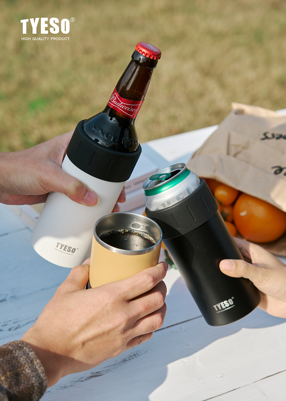 TYESO stainless steel insulated portable cold cup 180ml uncovered cup pic 2