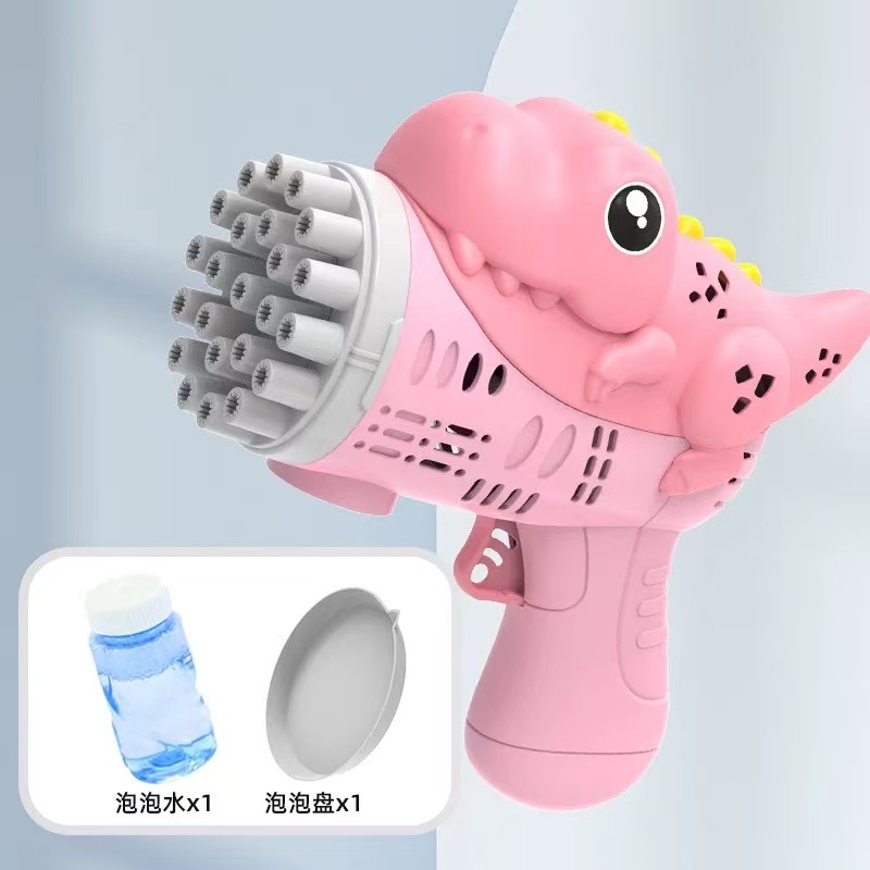 网红电动恐龙泡泡机全自动手持加特林23孔泡泡机儿童玩具批发摆摊详情11