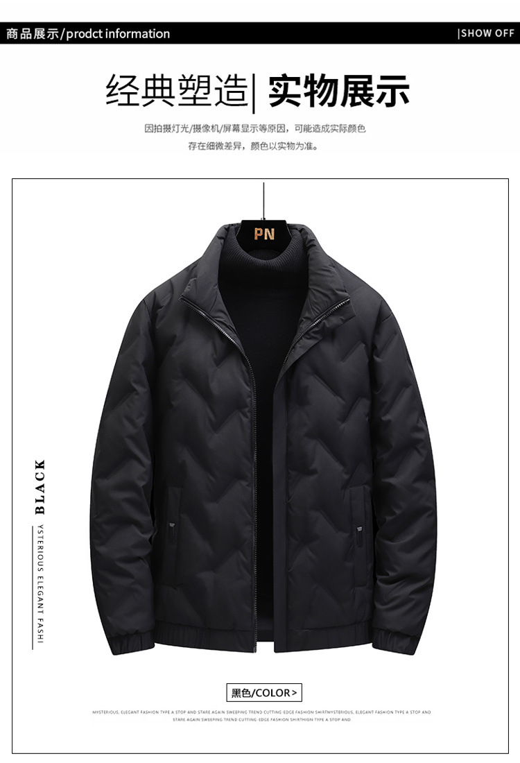 羽绒服男2025冬季新款短款加绒加厚轻薄韩版潮流男士立领外套批发详情23