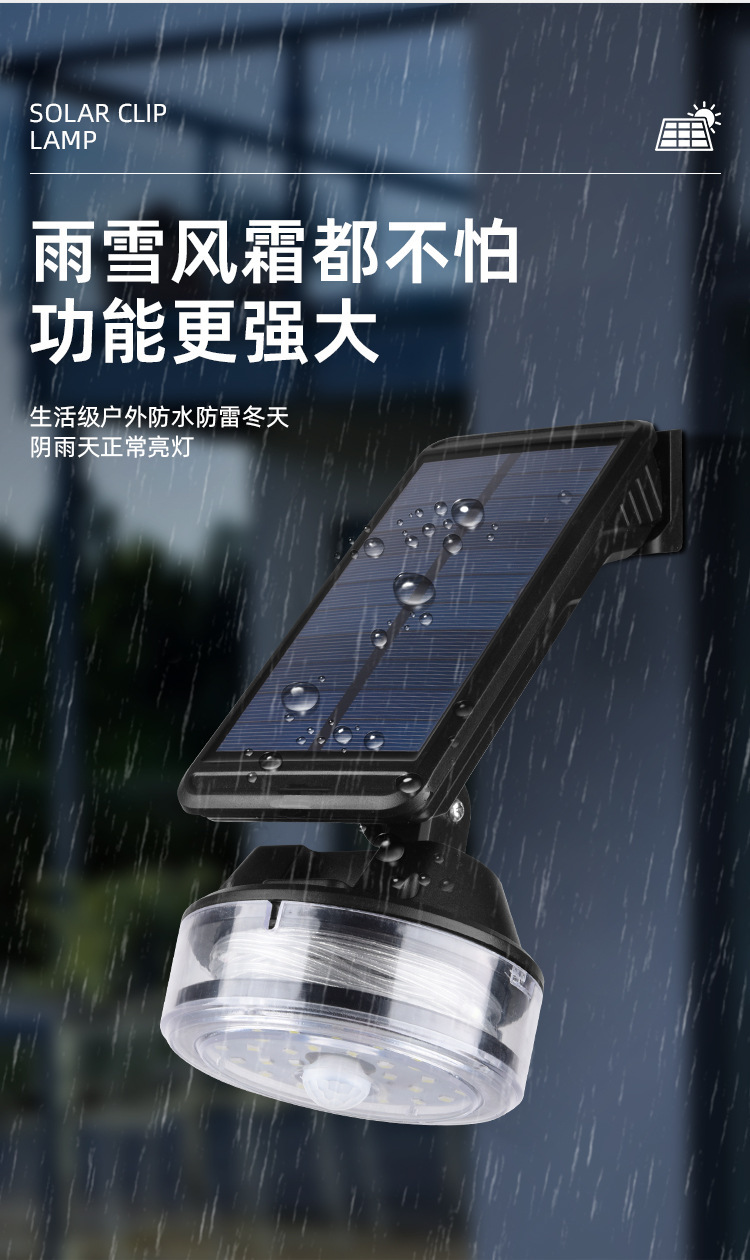Cross-border new outdoor solar-powered sensor pull wire wall lamp simulation monitoring, no need for charging, large-capacity garden lamp pic 6