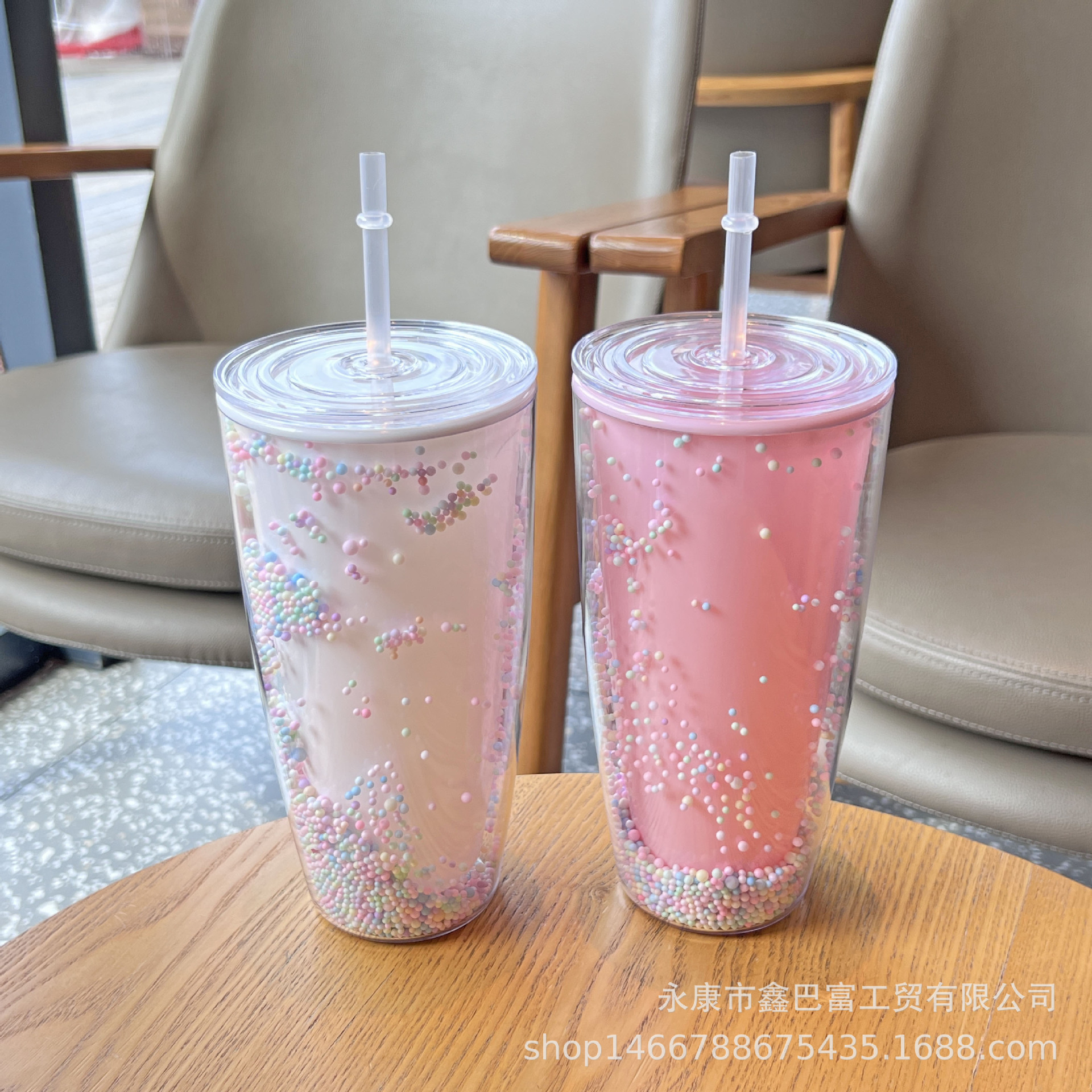 跨境爆款网红奶茶杯双层塑料水杯高颜值吸管杯大容量女神杯子批发详情23