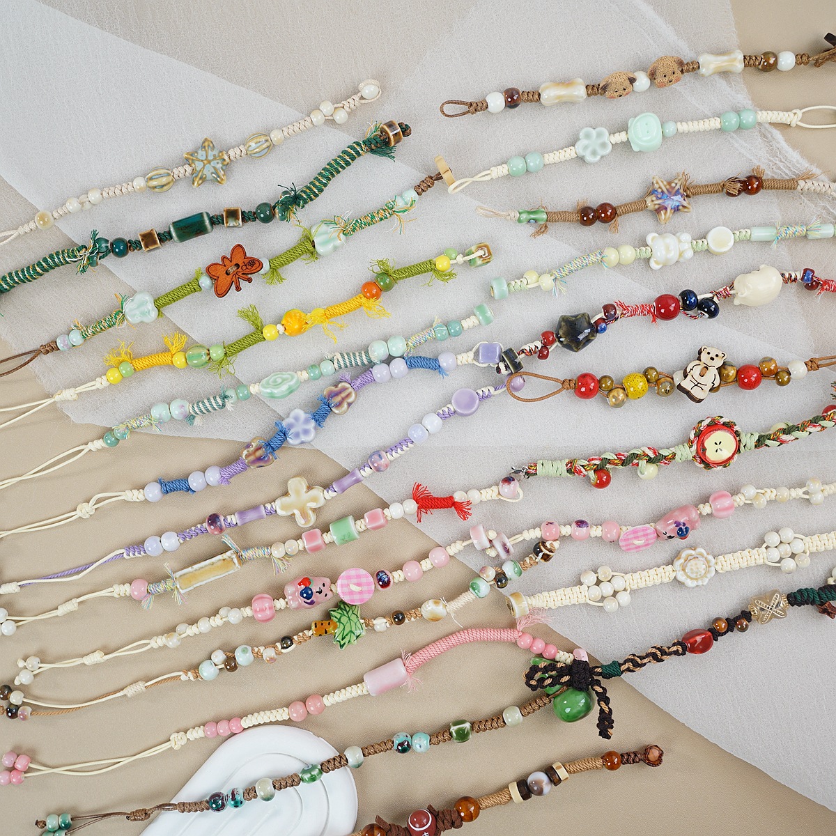 Wholesale of new ethnic-style artistic woven ceramic bracelets for women on Xiaohongshu Live Stream pic 5