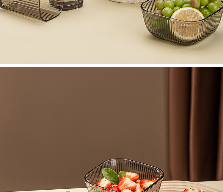 Glass bowl opening event Gift promotion: Vertical patterned glass cups and bowls, household water cups, dessert salad bowls, two-piece set pic 13