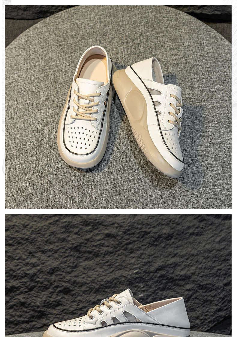 头层牛皮休闲运动凉鞋女夏季新款镂空单鞋平底真皮轻便两穿懒人鞋详情18