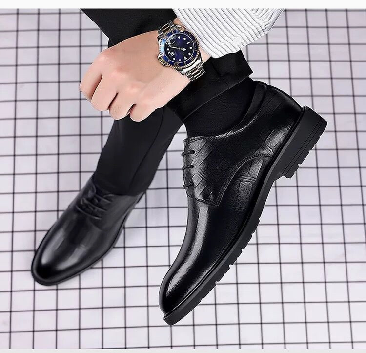 商务正装皮鞋男英伦风2025新款跨境爆款休闲软底新郎结西装鞋复古详情9
