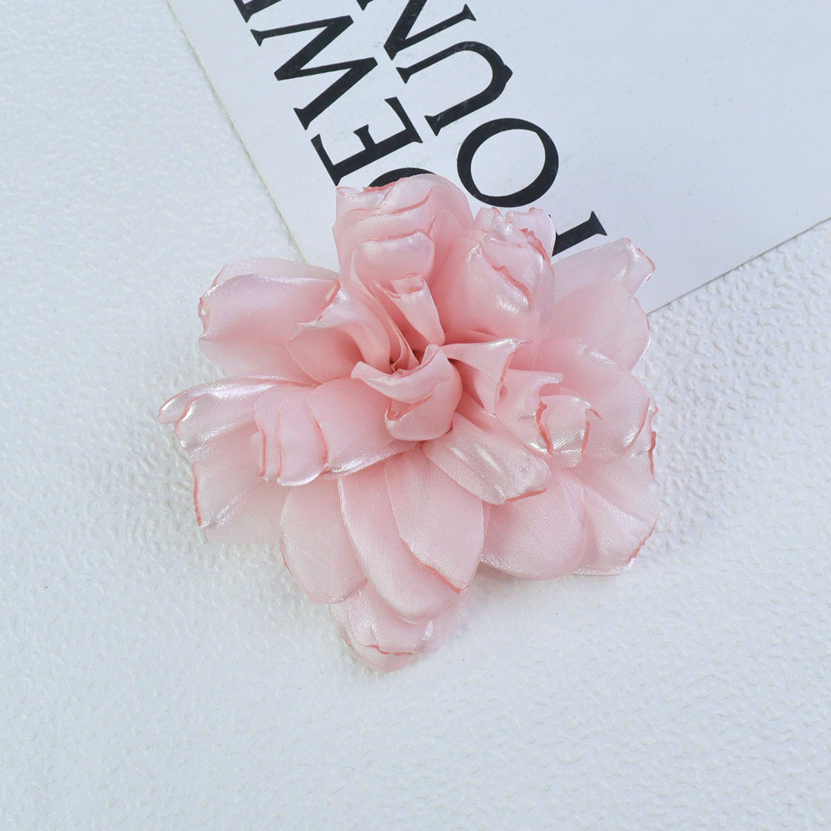 10cm欧根纱百合缎面烧边纱花diy手工头饰服饰辅料鞋花批发发饰详情5