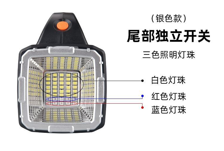 A powerful, rechargeable, ultra-long, high-power, multi-functional solar flashlight with large capacity for night market stalls pic 11