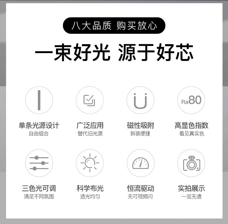 led吸顶灯芯替换灯条长条灯灯板三色变光客厅灯带灯珠贴片改灯芯详情2