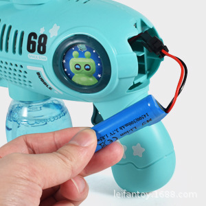 Cross-border 32-hole space alien bubble machine, hand-held electric self-priming rotating light music bubble gun pic 9