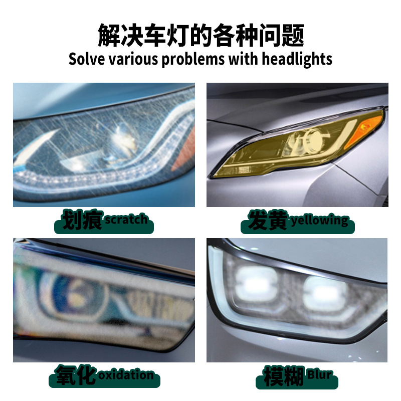 大灯修复模糊发黄增亮车灯修复剂 DIY HEADLIGHT RESTORATION KIT详情4