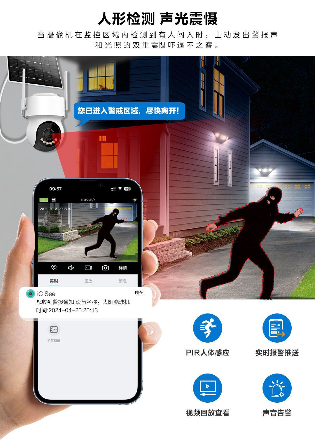 icsee dual-eye gun Ball 4G AOV solar monitoring Asia-Pacific version low-power IPcam pic 6