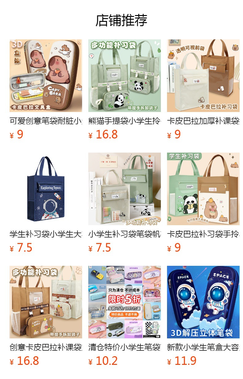 透明补课拎书袋帆布收纳手提文件袋小学生美术简约帆布纯色补习袋详情1