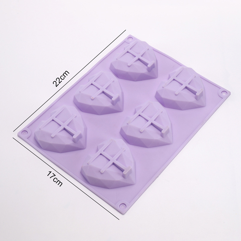 Diamond heart-shaped baking mold, chocolate cake, pudding, jelly, handmade soap, high-temperature resistant silicone oven available pic 2