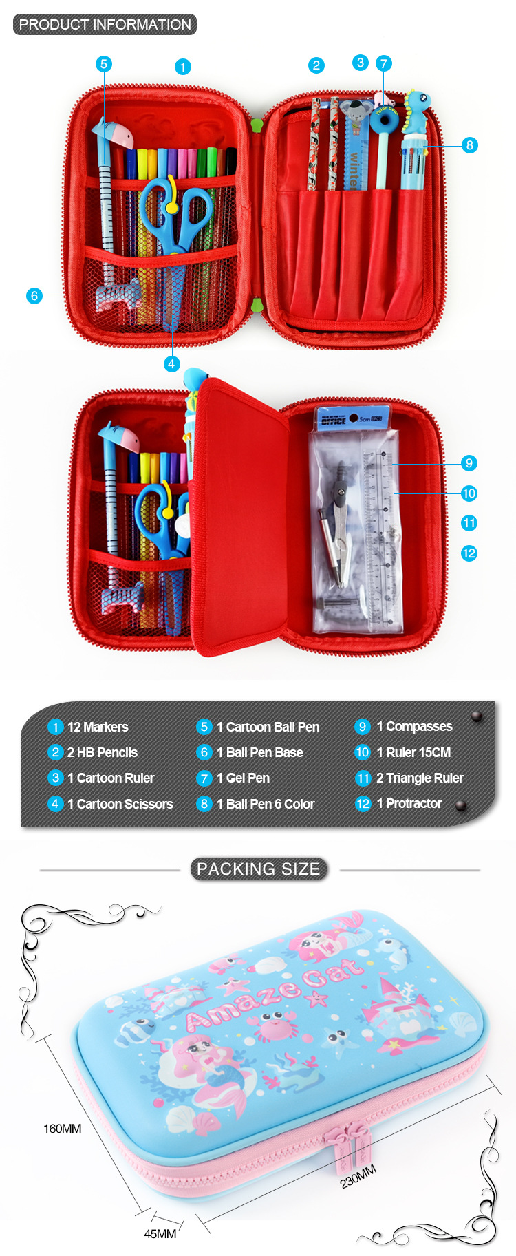 Six new cute school supplies, stationery, office and school pencil cases pic 2