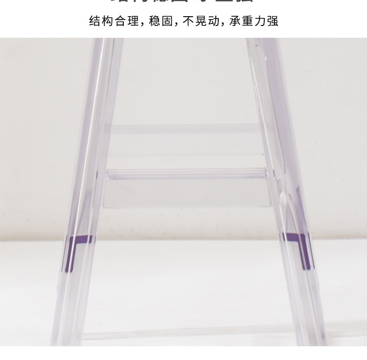 Nordic Star designer transparent backrest popular bar stool, front desk bar, coffee shop, milk tea shop high bar stool and chair pic 6