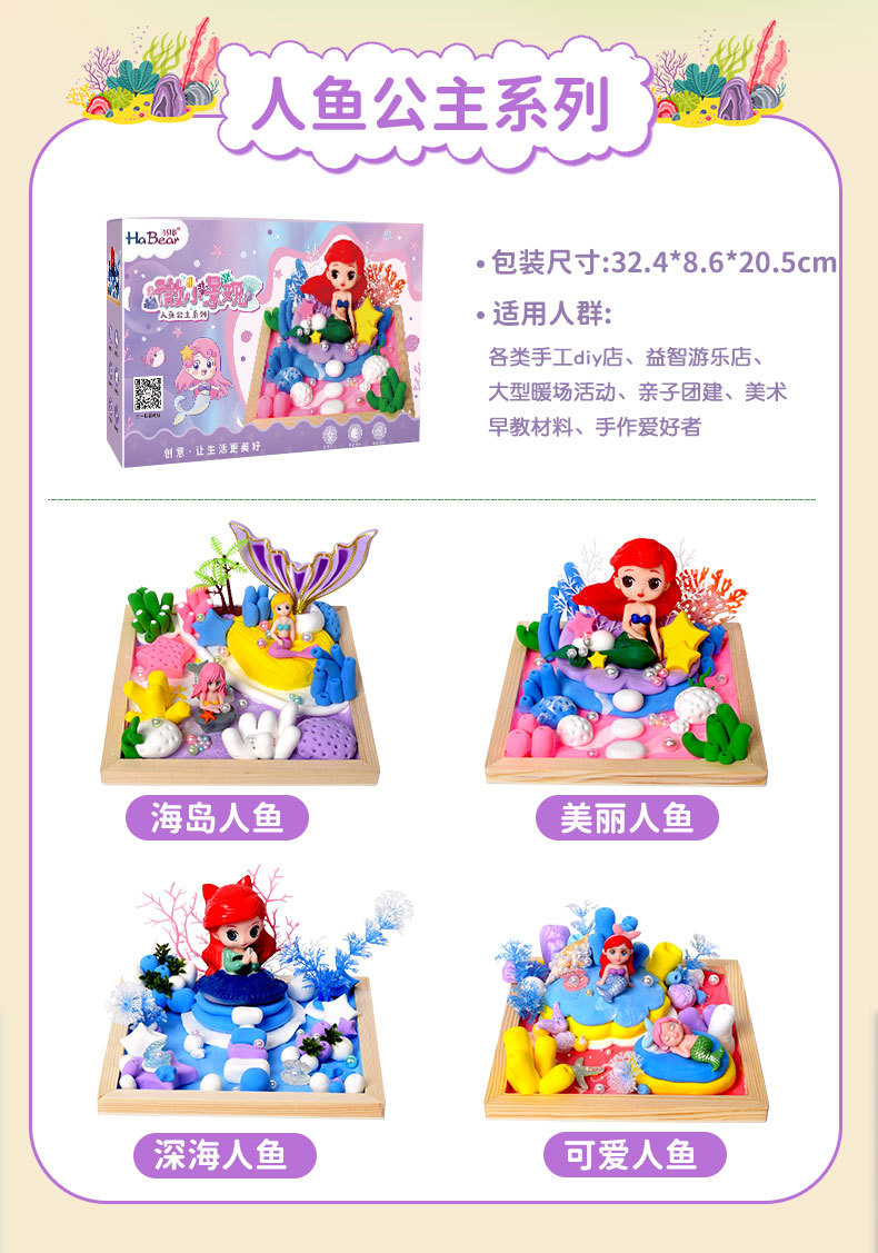 儿童DIY滴胶微景观大世界材料套装创意粘土木框微小景观主题DIY详情5