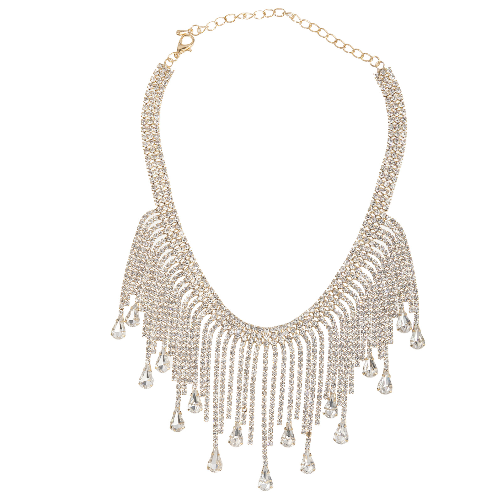 New cross-border supply necklace accessories from the manufacturer, tassel and rhinestone shiny necklaces, versatile luxurious and exaggerated necklaces for European and American fashion parties pic 8