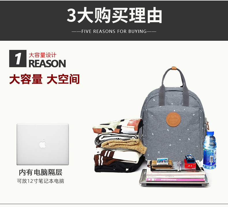 冬季新品简约背包休闲户外出行女双肩包潮流学生书包详情8