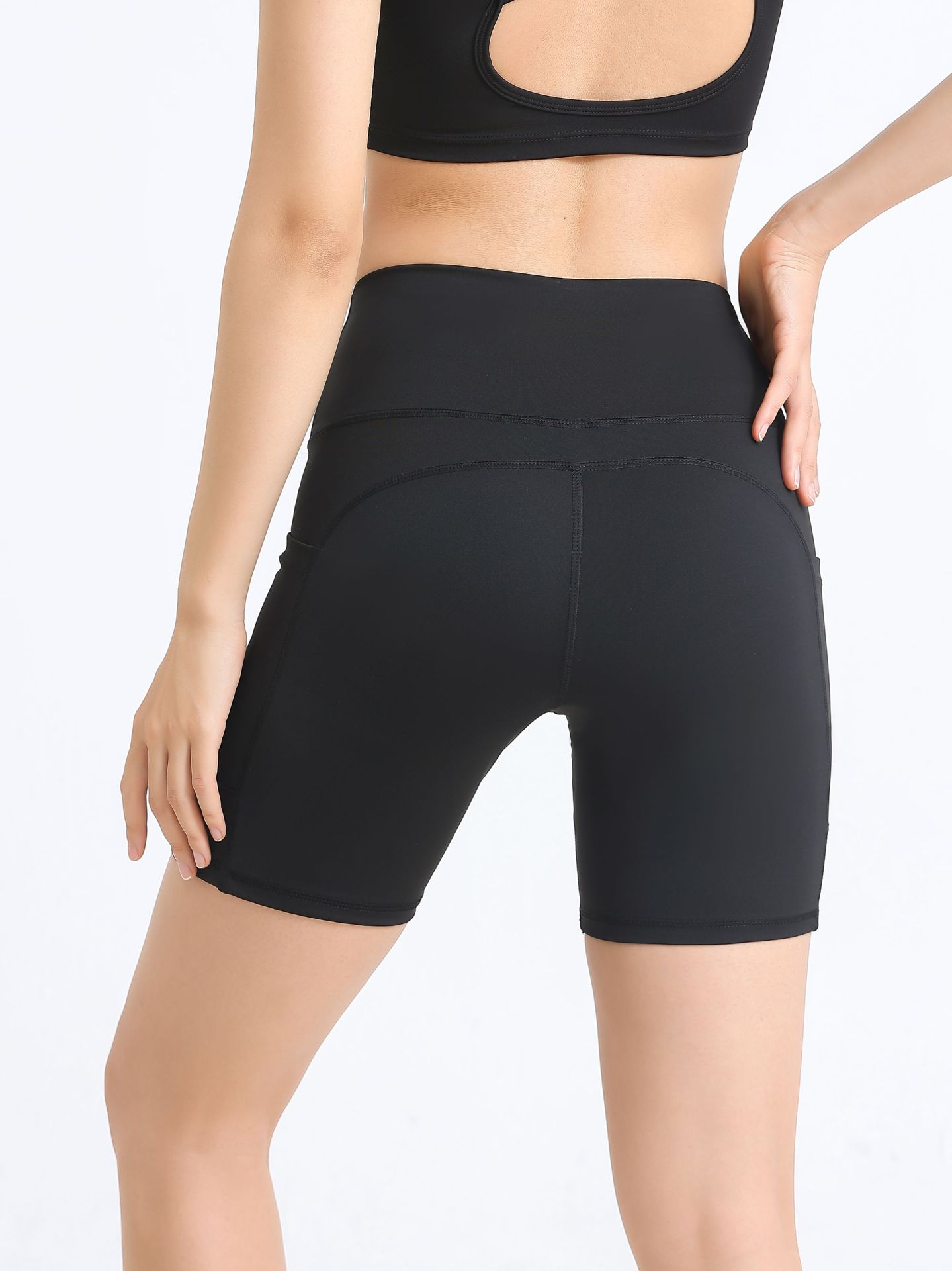 New five-point yoga pants, a beautiful back top, elastic sports leggings, women's outerwear, leggings, and sports sets pic 12