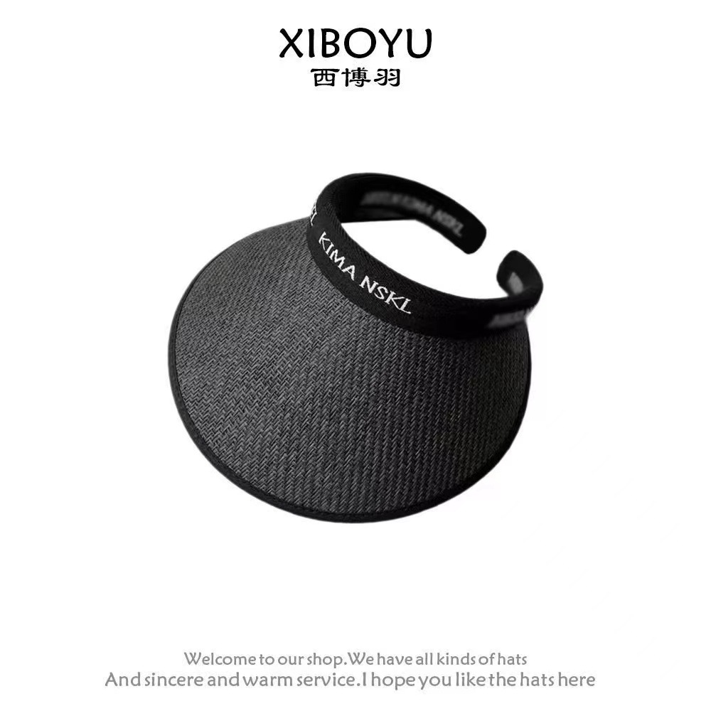 Lafite grass sunshade and sun protection hat, hollow straw hat, summer outing Korean-style straw woven striped versatile UV protection for women pic 8