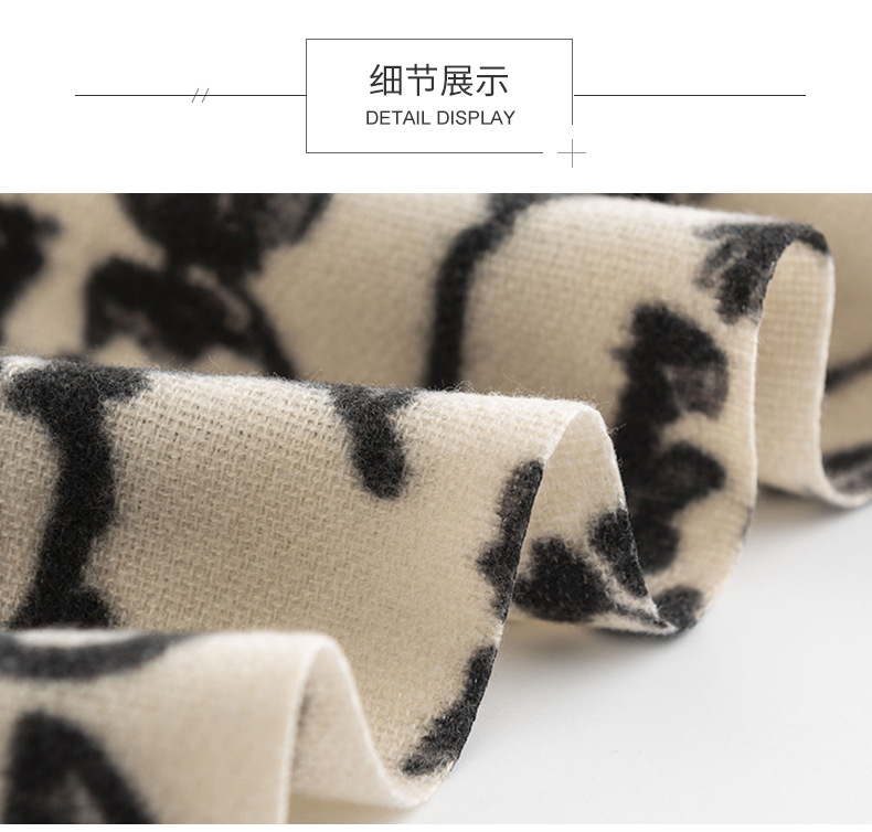 A trendy faux cashmere scarf for women with a sweet and creamy style, autumn and winter printed scarf and scarf, a popular shawl pic 15