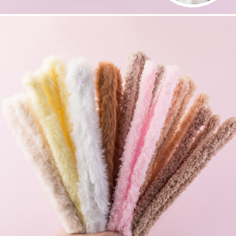 Factory direct sales of 15mm coral fleece twist rods, wholesale of denser wool strips, super-thick wool roots, and diy handmade puppies pic 2