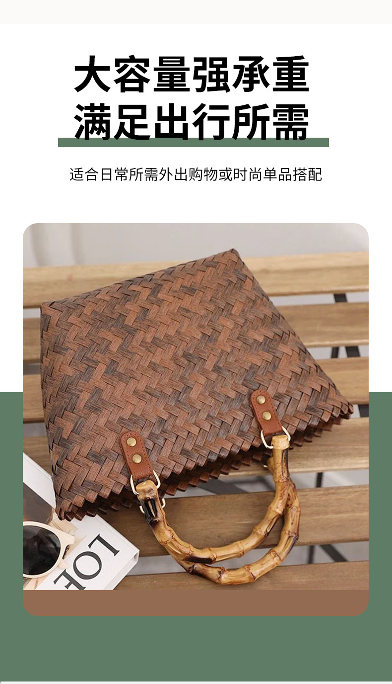 Customized plastic woven large-capacity vegetable basket bag, new transparent jelly bag, single-shoulder beach bag, souvenir handbag, national trend bag pic 5