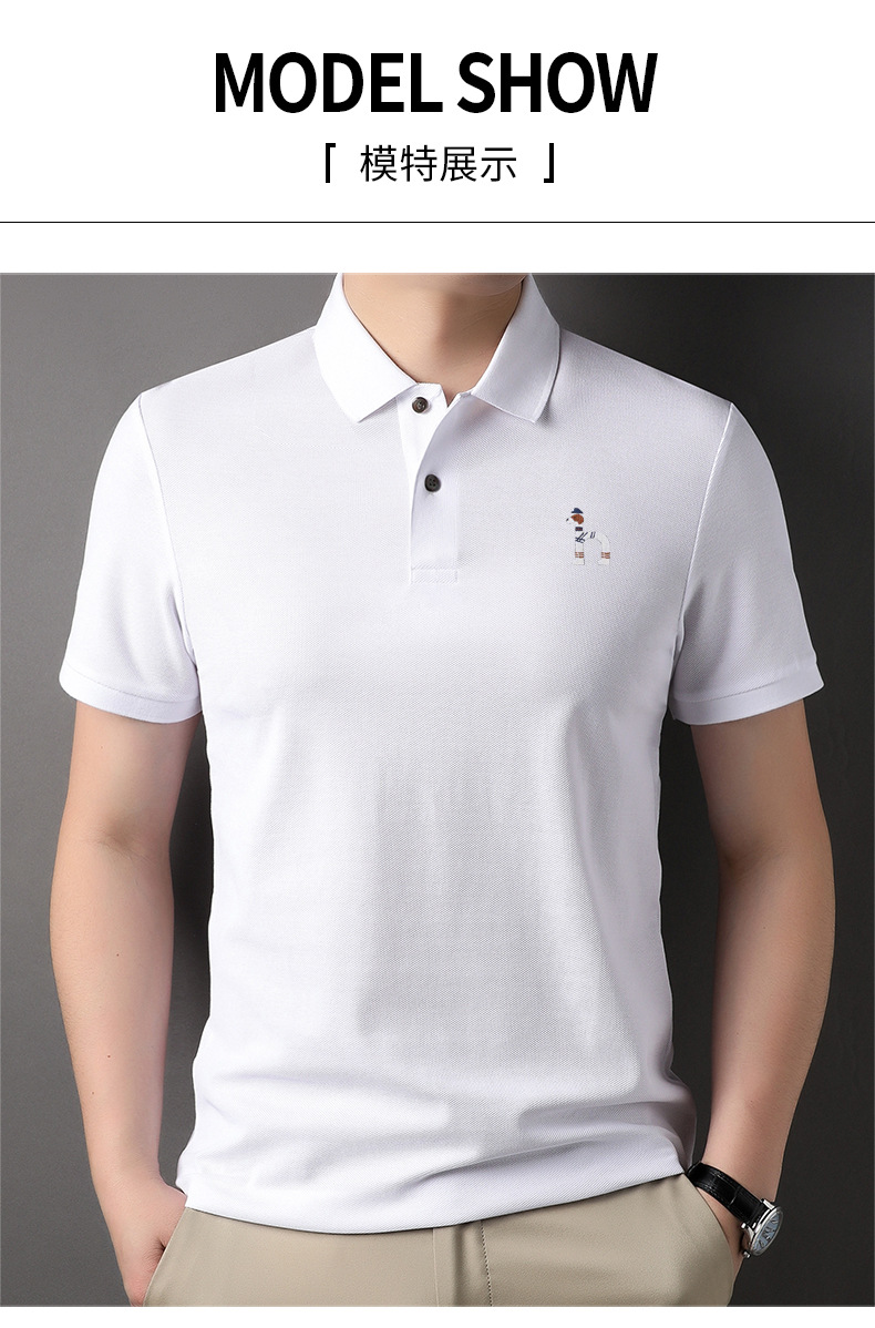 Hazzys genuine Hazzys short-sleeved T-shirt for men, pure cotton summer lapel business casual versatile half-sleeved Polo shirt pic 11