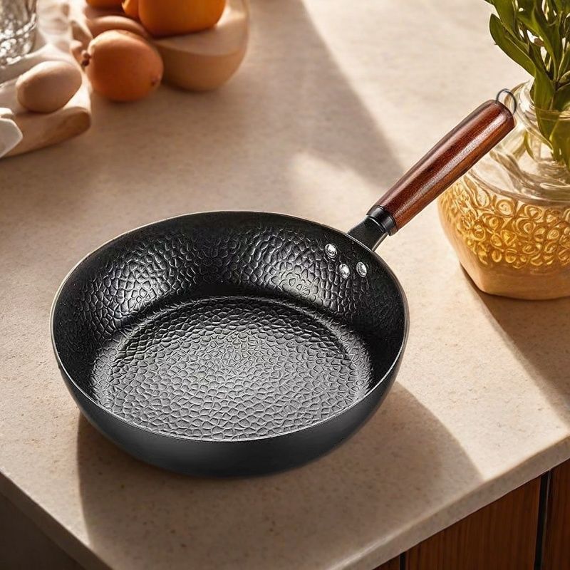 新款不粘煎蛋锅家用无涂层牛排煎炒锅纹理炒菜锅电磁炉通用平底锅详情6