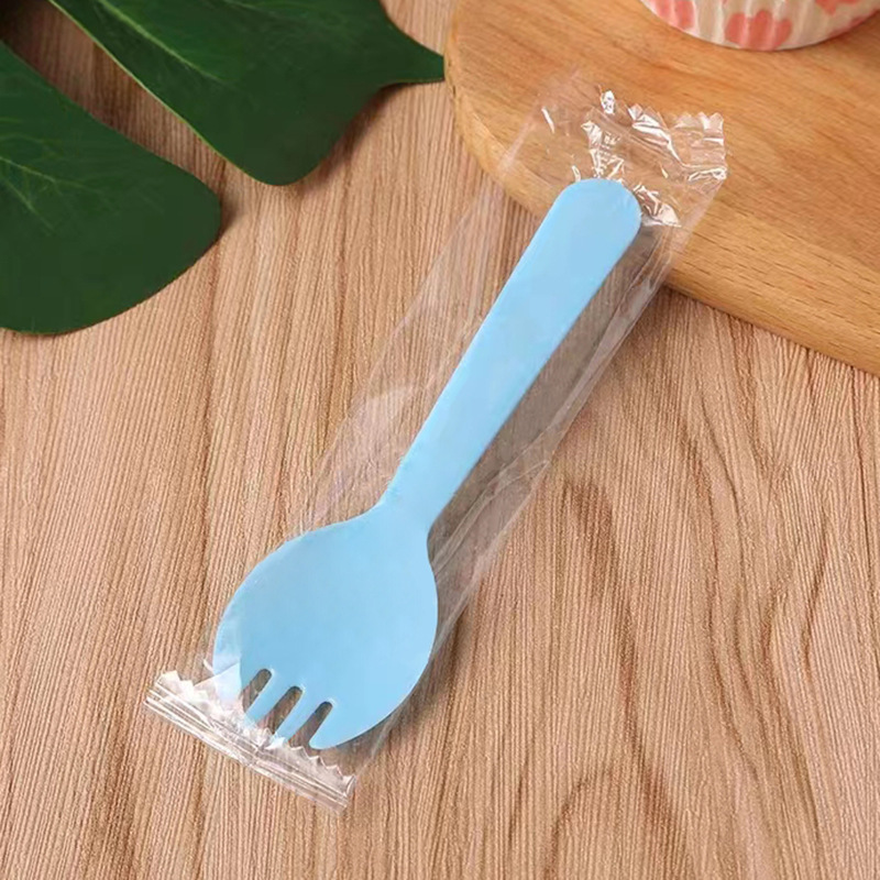 加厚一次性蛋糕叉子甜品勺子水果叉冰淇淋塑料磨砂叉勺独立包装详情11
