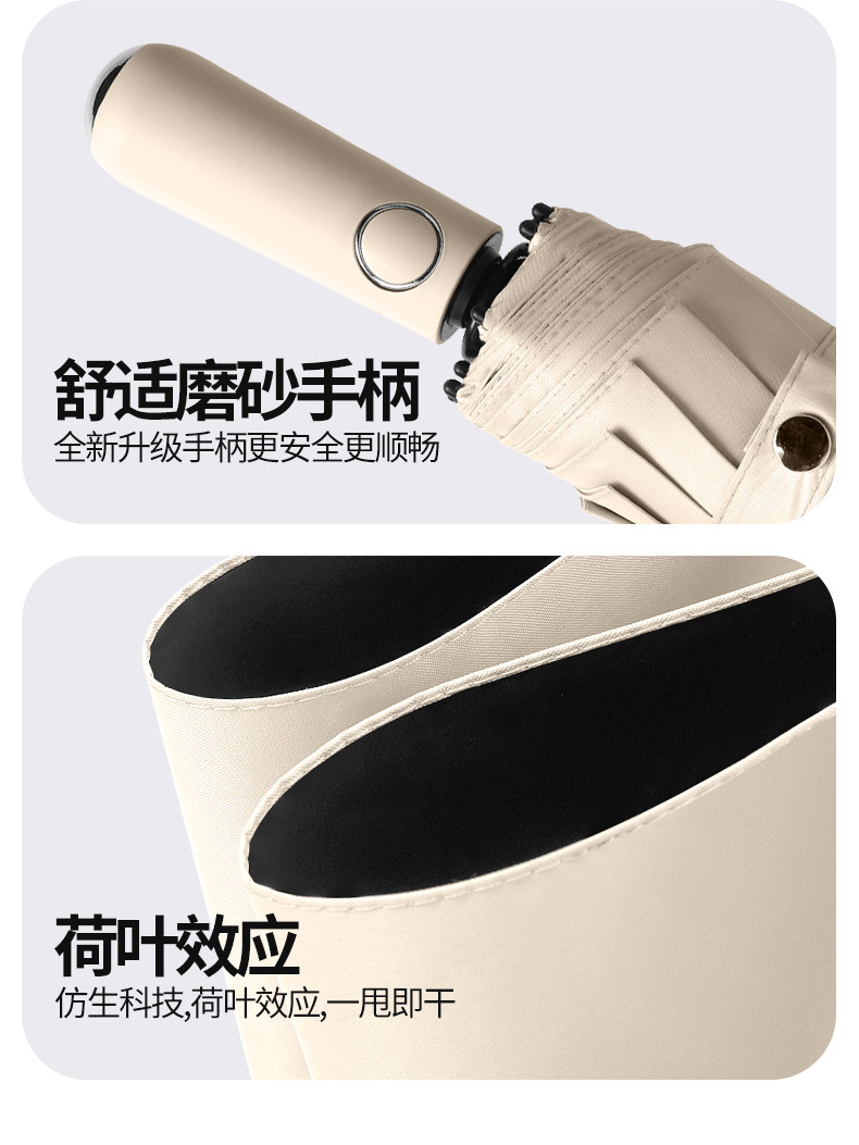 三折48骨自动雨伞大号黑胶防晒太阳伞批发晴雨伞广告伞折叠遮阳伞详情13