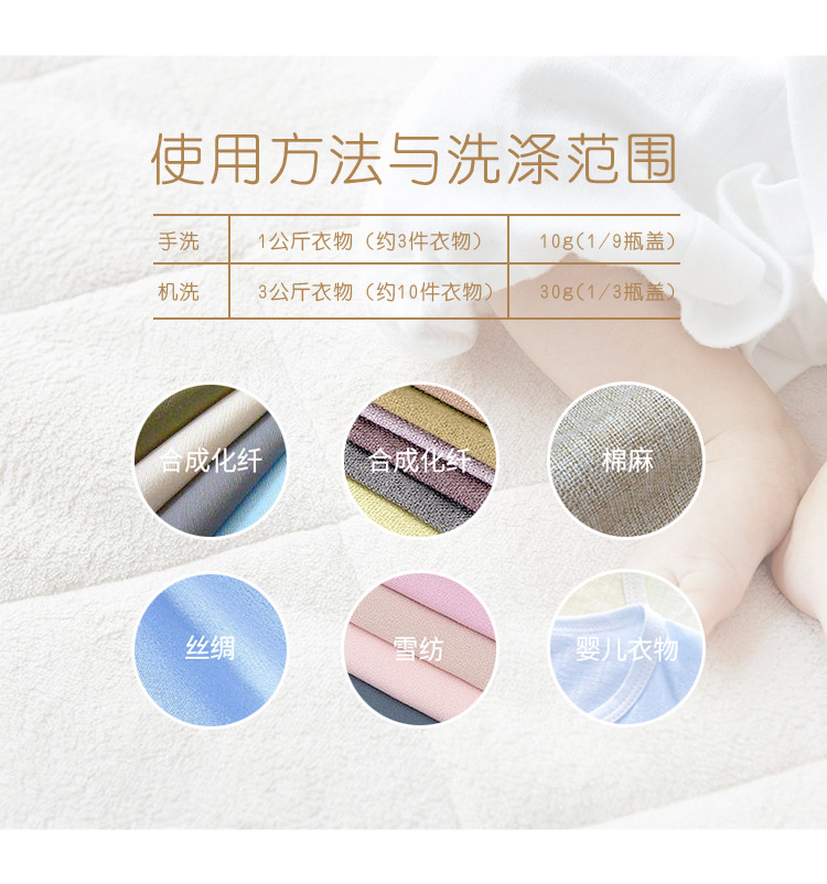 婴儿柔护2KG洁净清香型洗衣液宝宝温和配方母婴专用详情11