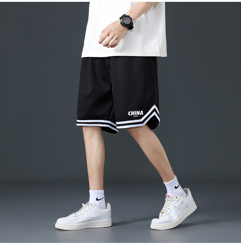 夏季冰丝短裤男潮流薄款沙滩裤宽松百搭直筒大码休闲运动中裤男详情13