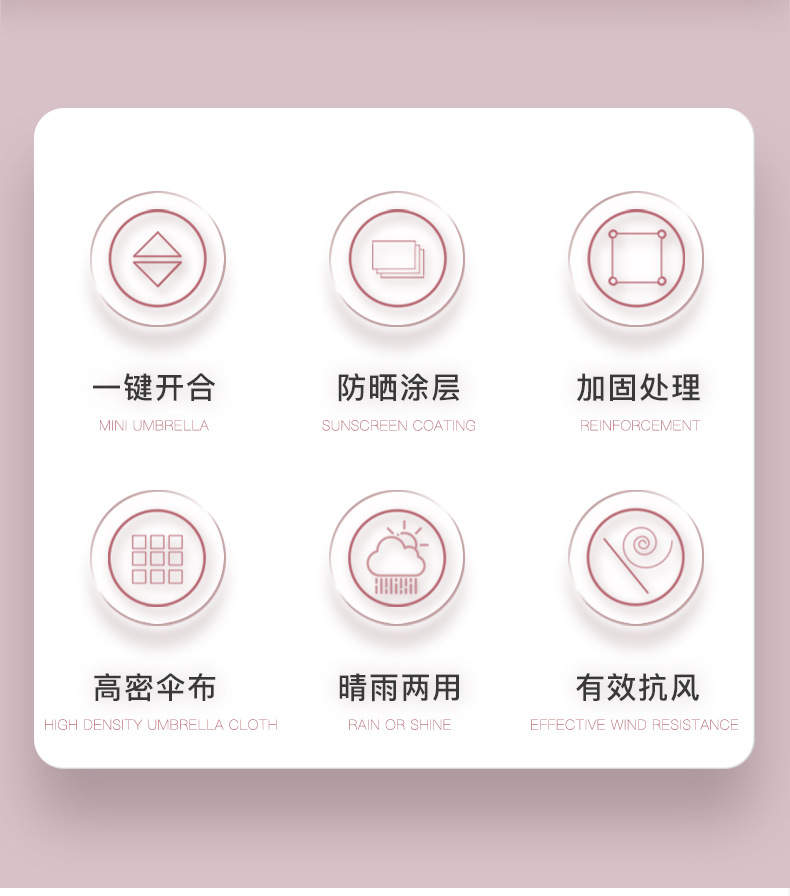 Ultra-light, retractable, safe, anti-rebound, automatic all-weather umbrella, UV-resistant black rubber sun protection and shading sun umbrella pic 2