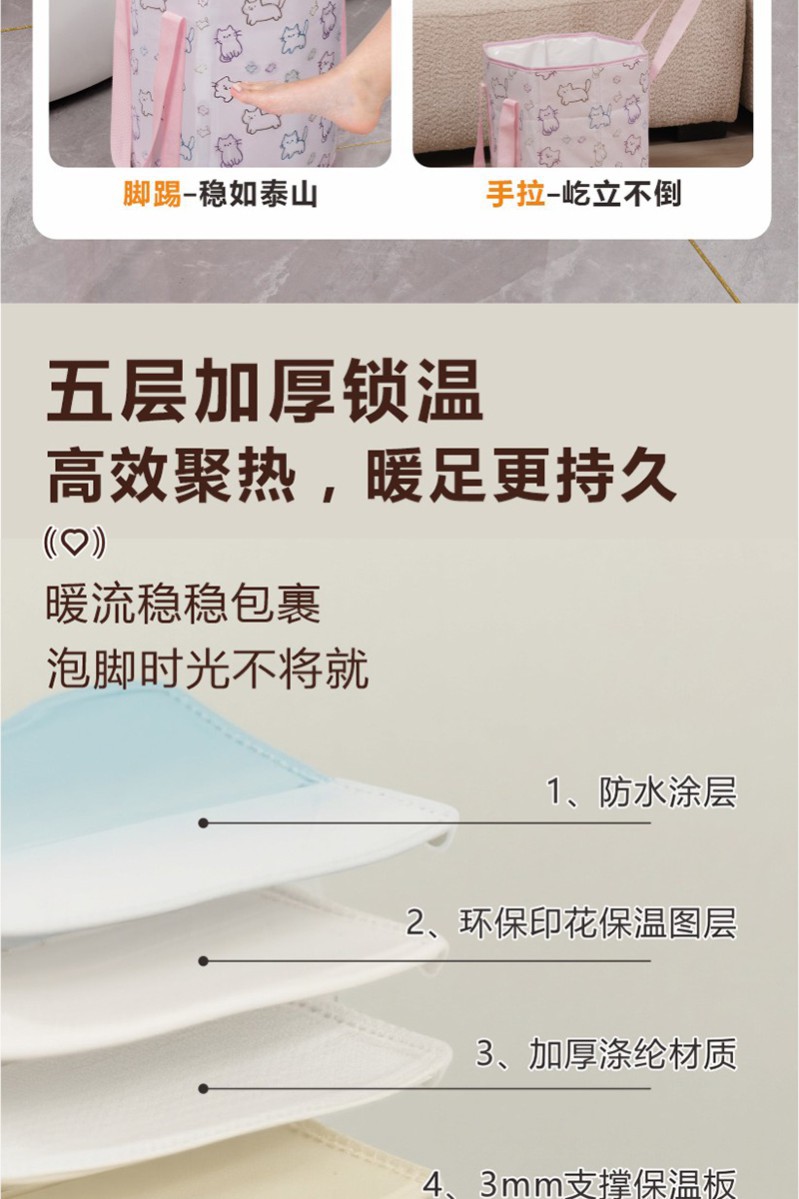 女士养生泡脚桶家用成人可折叠泡脚袋加高保温过膝蒸熏泡详情5