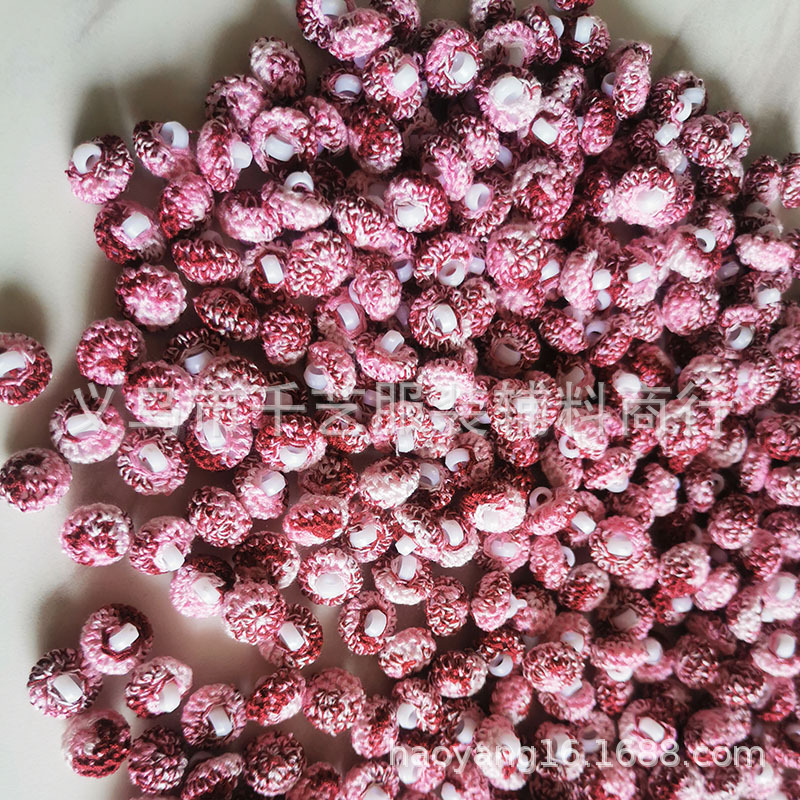 国潮风手勾渐变色毛线纽扣连衣裙毛衣DIY手工纽扣详情2