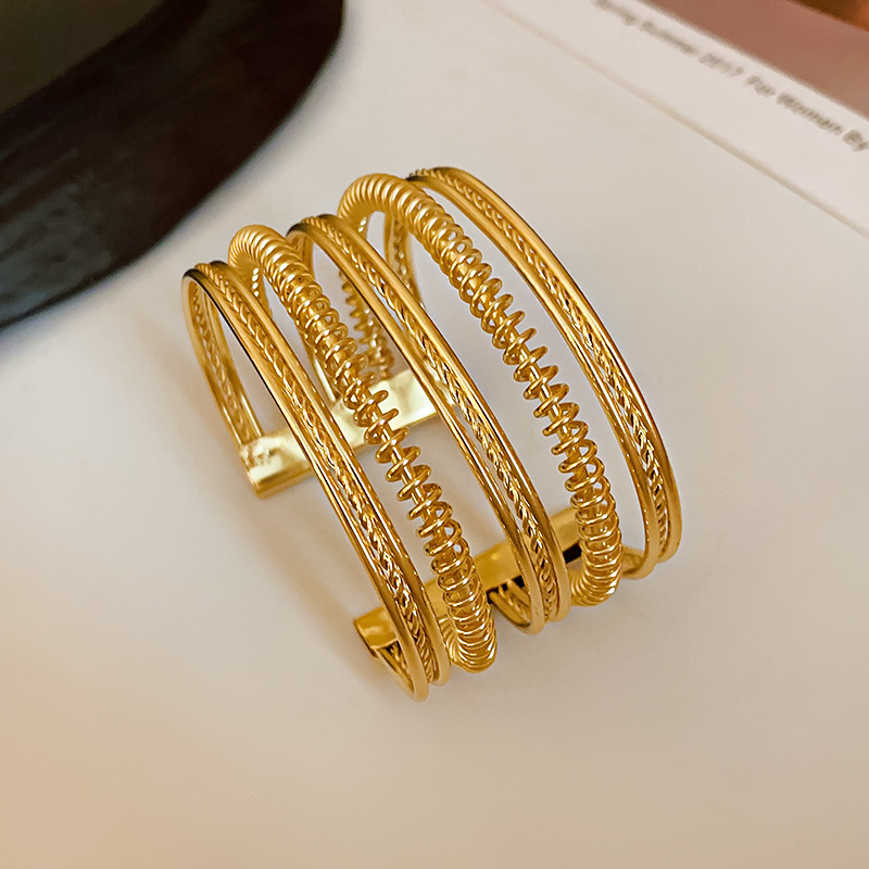 Cross-border European and American open armband bracelet, high-end, niche, versatile bracelet, exaggerated, individual and fashionable jewelry for women wholesale pic 40